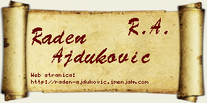 Raden Ajduković vizit kartica